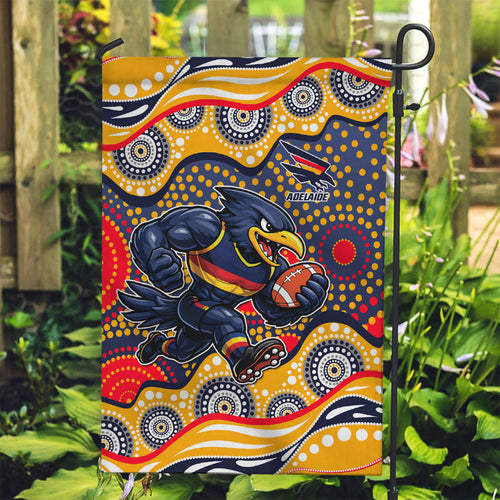 Adelaide Crows Garden Flag Aboriginal Dot Pattern - Football Mascot Heritage Pride