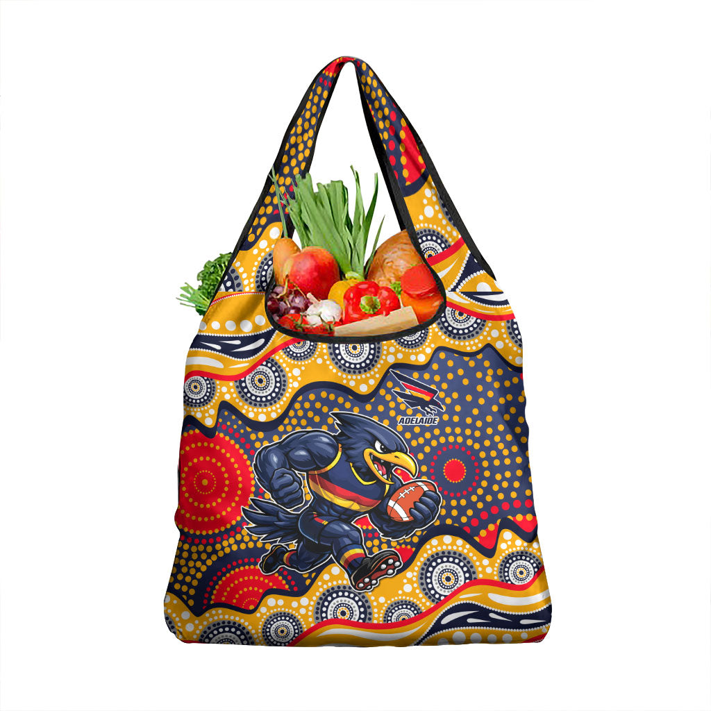 Adelaide Crows Grocery Bag Aboriginal Dot Pattern - Football Mascot Heritage Pride