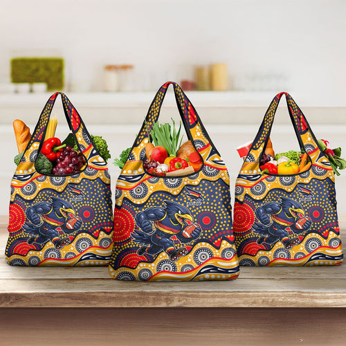 Adelaide Crows Grocery Bag Aboriginal Dot Pattern - Football Mascot Heritage Pride