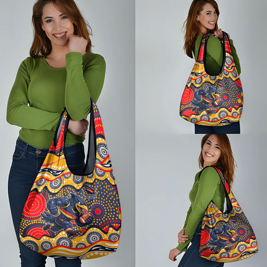 Adelaide Crows Grocery Bag Aboriginal Dot Pattern - Football Mascot Heritage Pride
