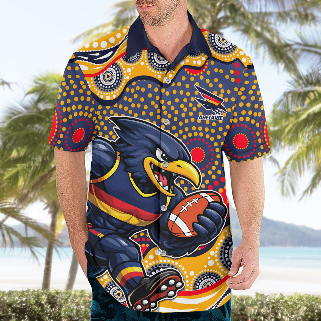Adelaide Crows Hawaiian Shirt Aboriginal Dot Pattern - Football Mascot Heritage Pride