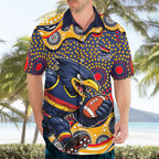 Adelaide Crows Hawaiian Shirt Aboriginal Dot Pattern - Football Mascot Heritage Pride