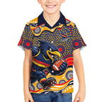 Adelaide Crows Hawaiian Shirt Aboriginal Dot Pattern - Football Mascot Heritage Pride