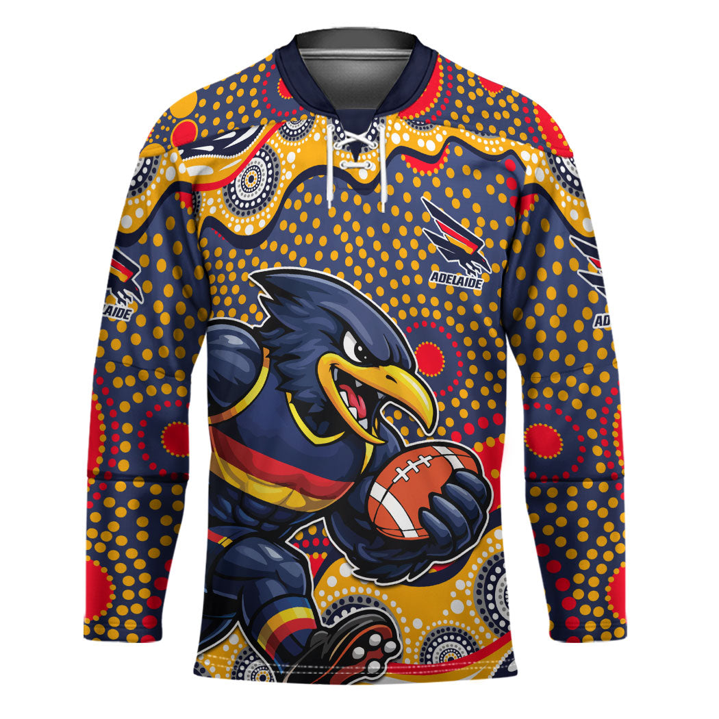 Adelaide Crows Hockey Jersey Aboriginal Dot Pattern - Football Mascot Heritage Pride