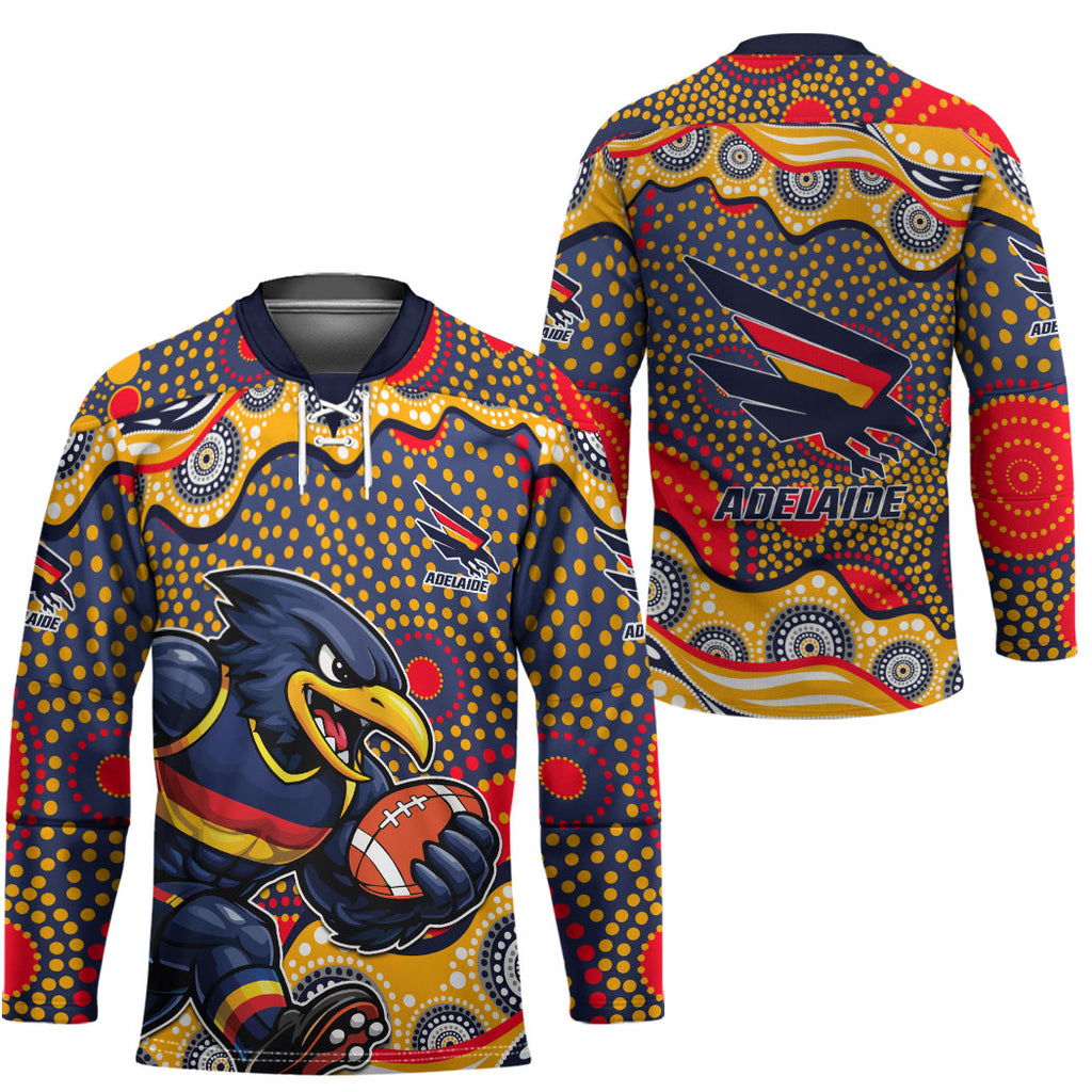 Adelaide Crows Hockey Jersey Aboriginal Dot Pattern - Football Mascot Heritage Pride