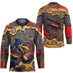 Adelaide Crows Hockey Jersey Aboriginal Dot Pattern - Football Mascot Heritage Pride