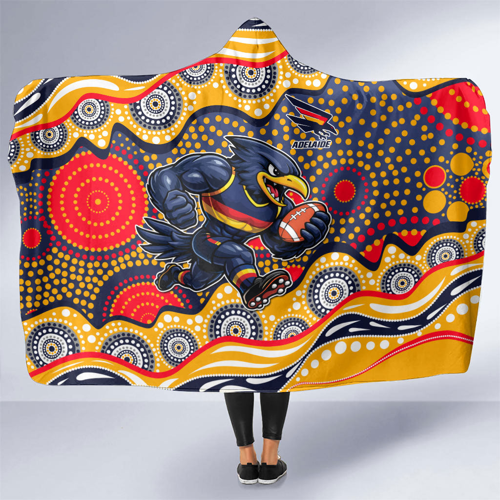 Adelaide Crows Hooded Blanket Aboriginal Dot Pattern - Football Mascot Heritage Pride