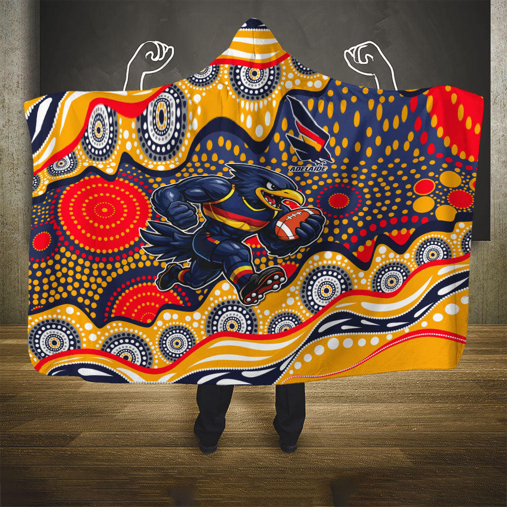 Adelaide Crows Hooded Blanket Aboriginal Dot Pattern - Football Mascot Heritage Pride