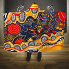 Adelaide Crows Hooded Blanket Aboriginal Dot Pattern - Football Mascot Heritage Pride