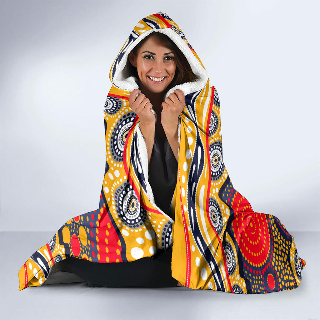 Adelaide Crows Hooded Blanket Aboriginal Dot Pattern - Football Mascot Heritage Pride