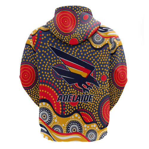 Adelaide Crows Hoodie Aboriginal Dot Pattern - Football Mascot Heritage Pride