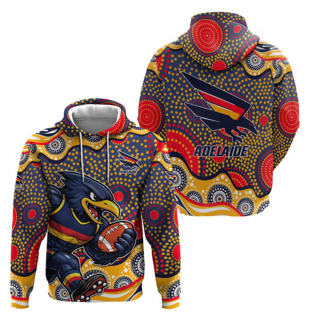 Adelaide Crows Hoodie Aboriginal Dot Pattern - Football Mascot Heritage Pride