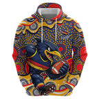 Adelaide Crows Hoodie Aboriginal Dot Pattern - Football Mascot Heritage Pride