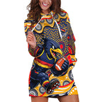Adelaide Crows Hoodie Dress Aboriginal Dot Pattern - Football Mascot Heritage Pride