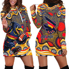 Adelaide Crows Hoodie Dress Aboriginal Dot Pattern - Football Mascot Heritage Pride