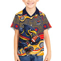 Adelaide Crows Kid Hawaiian Shirt Aboriginal Dot Pattern - Football Mascot Heritage Pride