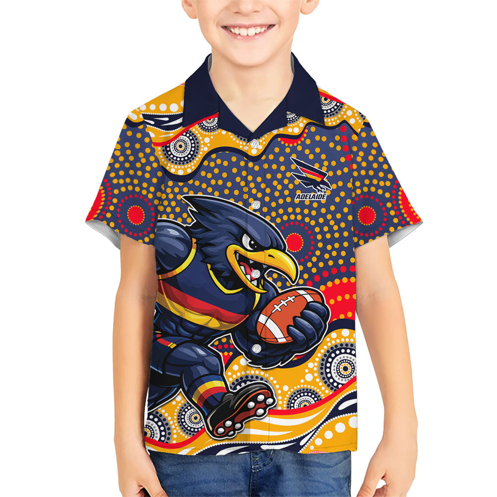 Adelaide Crows Kid Hawaiian Shirt Aboriginal Dot Pattern - Football Mascot Heritage Pride