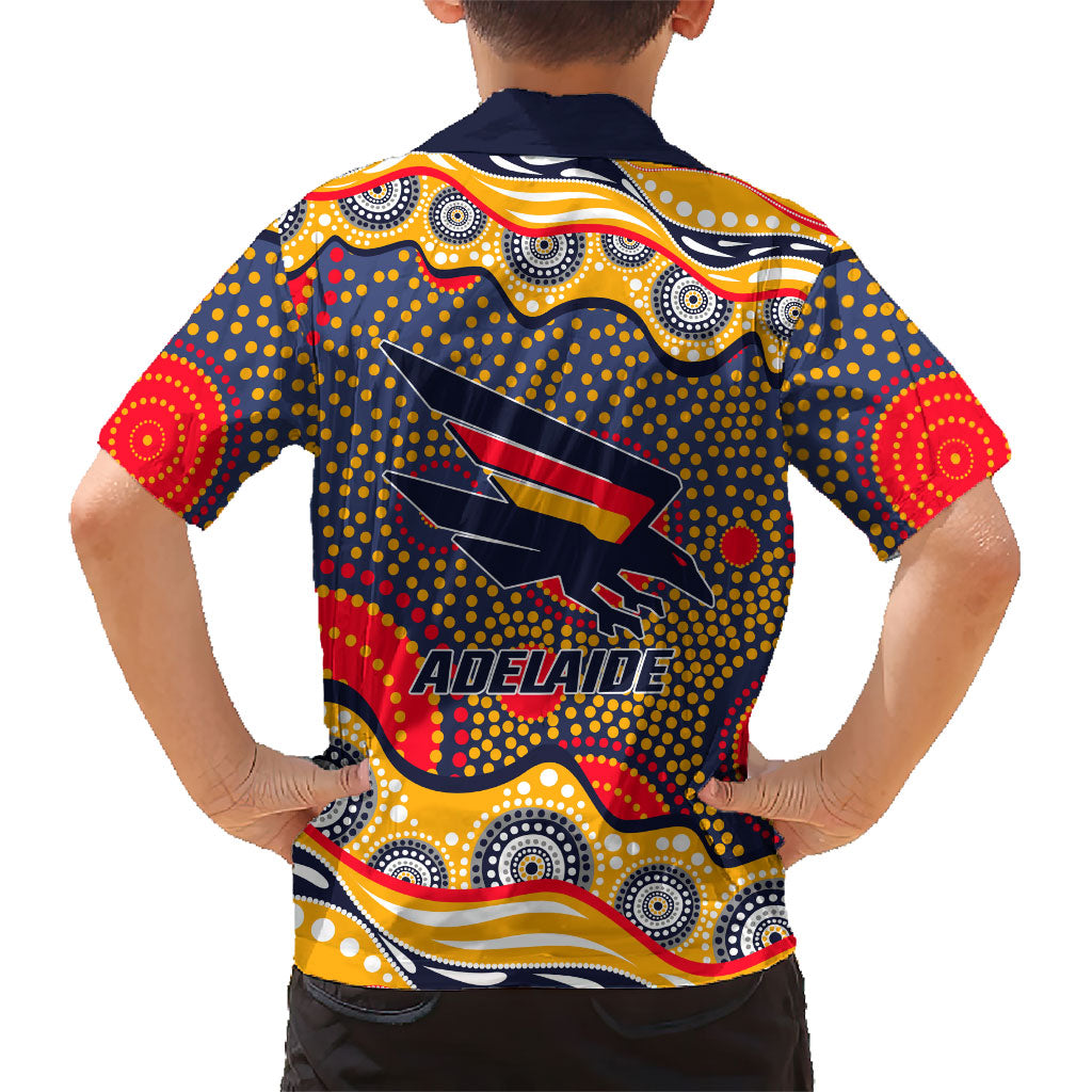 Adelaide Crows Kid Hawaiian Shirt Aboriginal Dot Pattern - Football Mascot Heritage Pride
