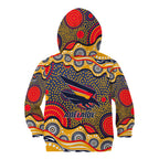 Adelaide Crows Kid Hoodie Aboriginal Dot Pattern - Football Mascot Heritage Pride