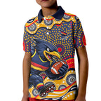 Adelaide Crows Kid Polo Shirt Aboriginal Dot Pattern - Football Mascot Heritage Pride