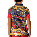Adelaide Crows Kid Polo Shirt Aboriginal Dot Pattern - Football Mascot Heritage Pride