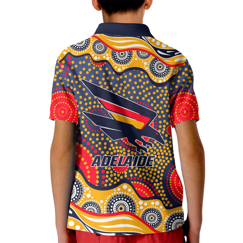 Adelaide Crows Kid Polo Shirt Aboriginal Dot Pattern - Football Mascot Heritage Pride