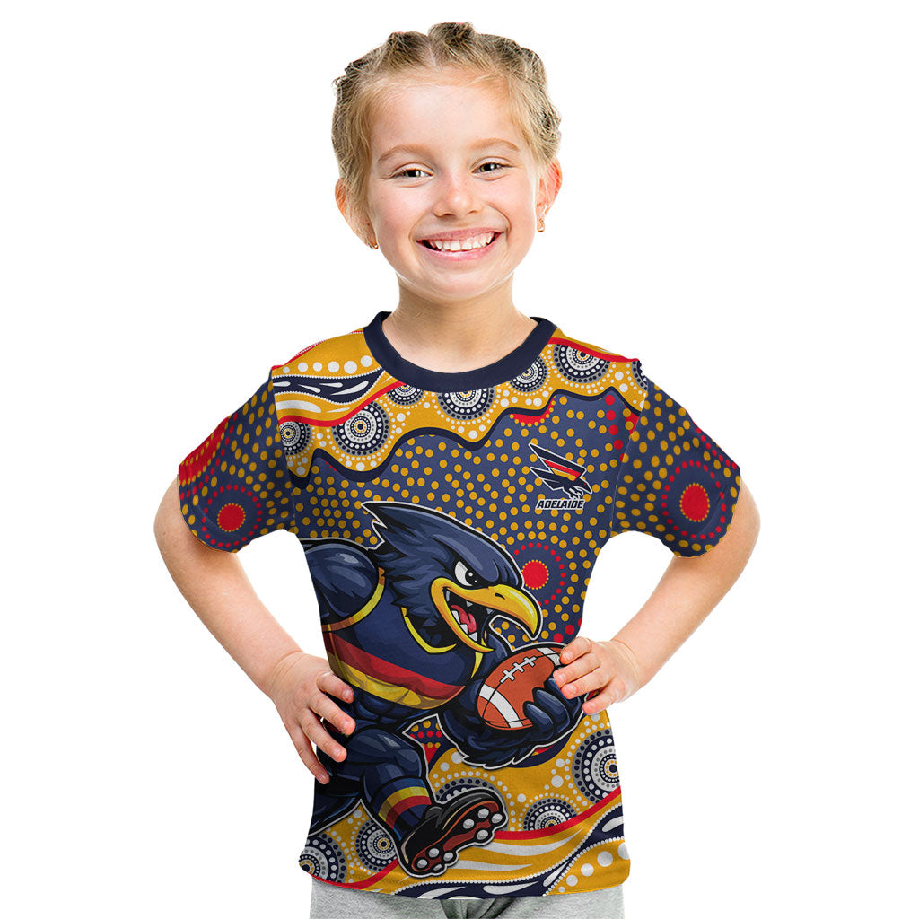 Adelaide Crows Kid T Shirt Aboriginal Dot Pattern - Football Mascot Heritage Pride
