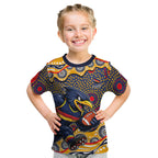 Adelaide Crows Kid T Shirt Aboriginal Dot Pattern - Football Mascot Heritage Pride
