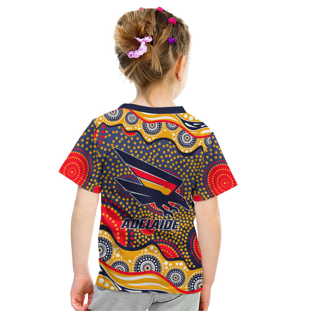Adelaide Crows Kid T Shirt Aboriginal Dot Pattern - Football Mascot Heritage Pride