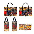 Adelaide Crows Leather Bag Aboriginal Dot Pattern - Football Mascot Heritage Pride