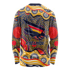 Adelaide Crows Long Sleeve Shirt Aboriginal Dot Pattern - Football Mascot Heritage Pride