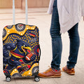 Adelaide Crows Luggage Cover Aboriginal Dot Pattern - Football Mascot Heritage Pride