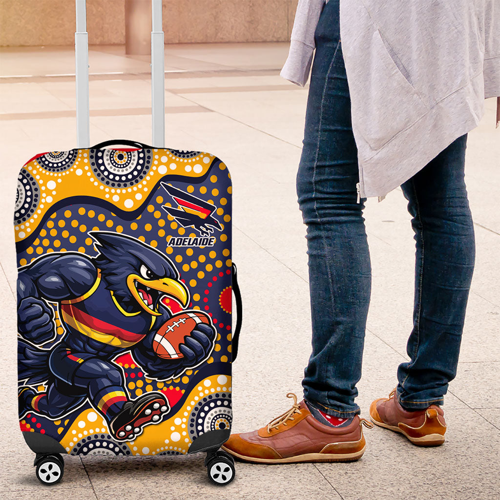 Adelaide Crows Luggage Cover Aboriginal Dot Pattern - Football Mascot Heritage Pride