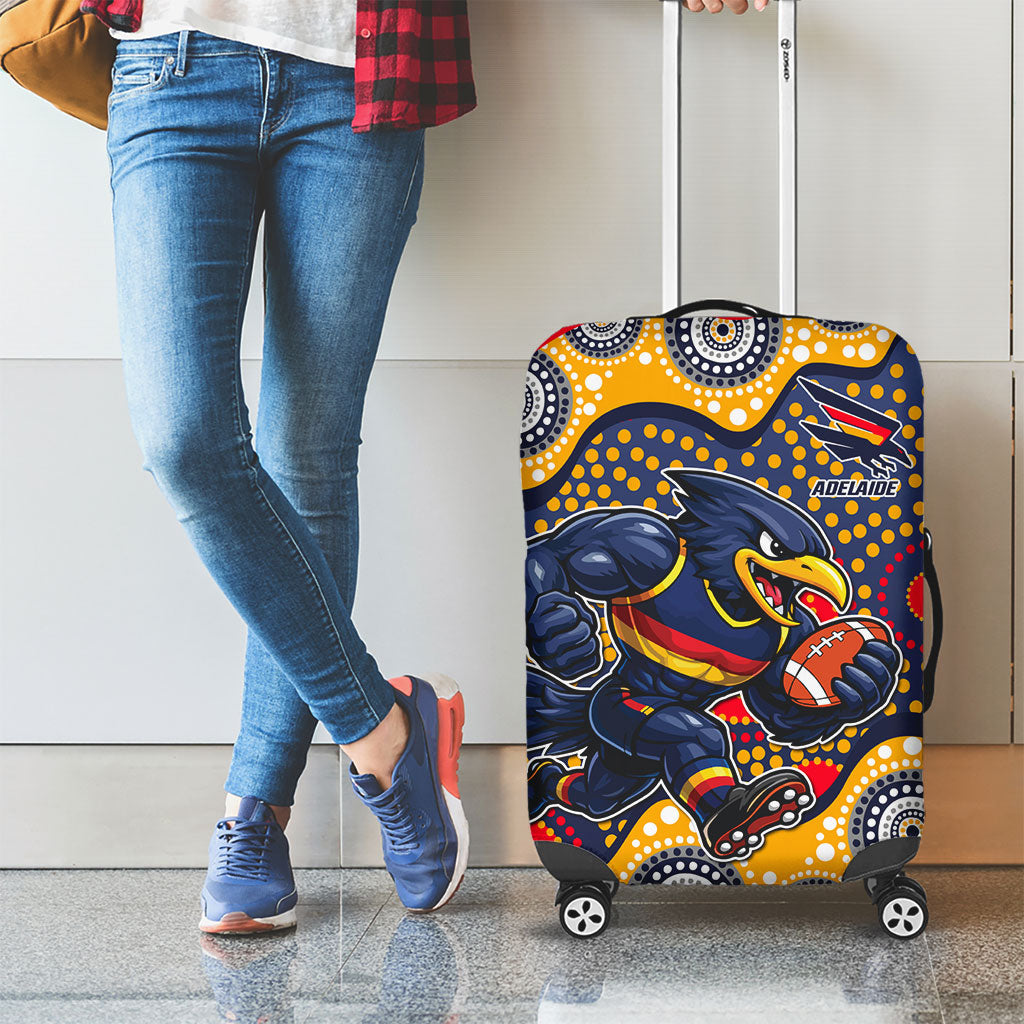 Adelaide Crows Luggage Cover Aboriginal Dot Pattern - Football Mascot Heritage Pride
