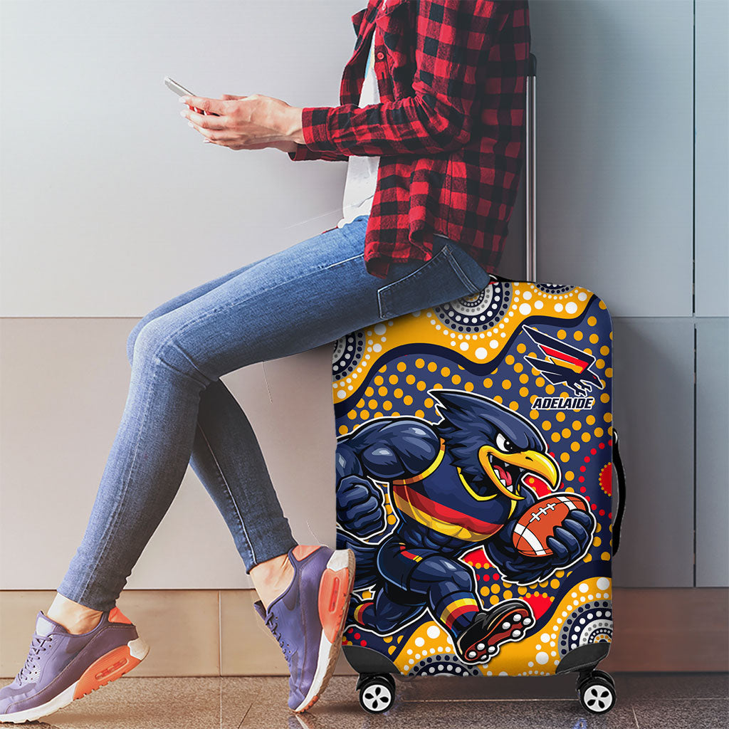 Adelaide Crows Luggage Cover Aboriginal Dot Pattern - Football Mascot Heritage Pride