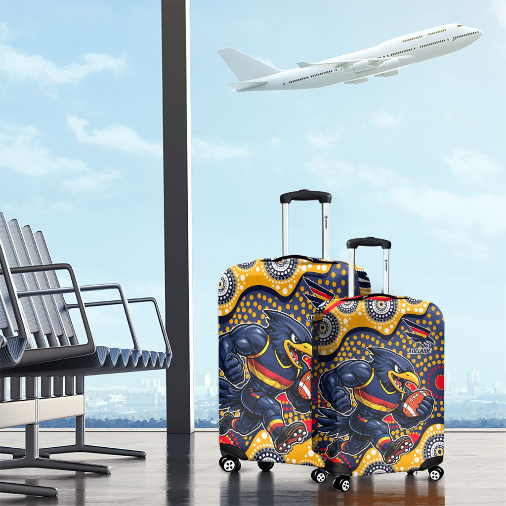 Adelaide Crows Luggage Cover Aboriginal Dot Pattern - Football Mascot Heritage Pride