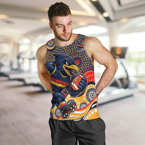 Adelaide Crows Men Tank Top Aboriginal Dot Pattern - Football Mascot Heritage Pride