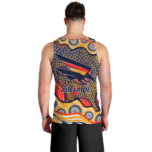 Adelaide Crows Men Tank Top Aboriginal Dot Pattern - Football Mascot Heritage Pride