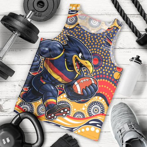 Adelaide Crows Men Tank Top Aboriginal Dot Pattern - Football Mascot Heritage Pride