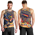 Adelaide Crows Men Tank Top Aboriginal Dot Pattern - Football Mascot Heritage Pride