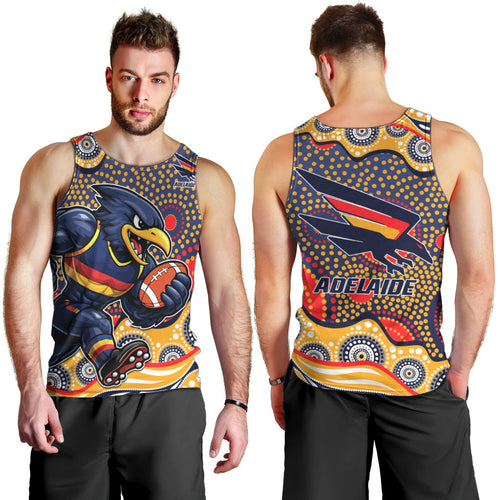 Adelaide Crows Men Tank Top Aboriginal Dot Pattern - Football Mascot Heritage Pride