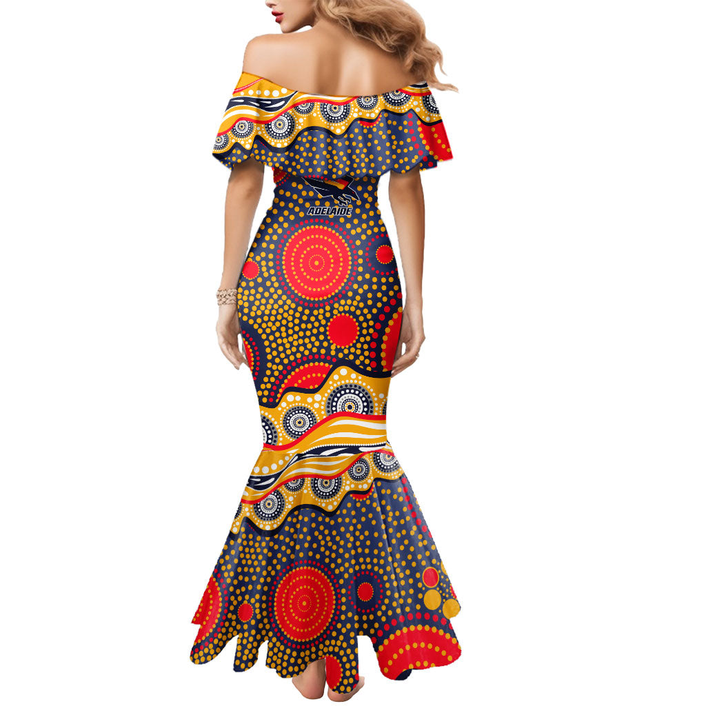 Adelaide Crows Mermaid Dress Aboriginal Dot Pattern - Football Mascot Heritage Pride