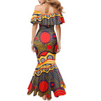 Adelaide Crows Mermaid Dress Aboriginal Dot Pattern - Football Mascot Heritage Pride