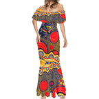 Adelaide Crows Mermaid Dress Aboriginal Dot Pattern - Football Mascot Heritage Pride