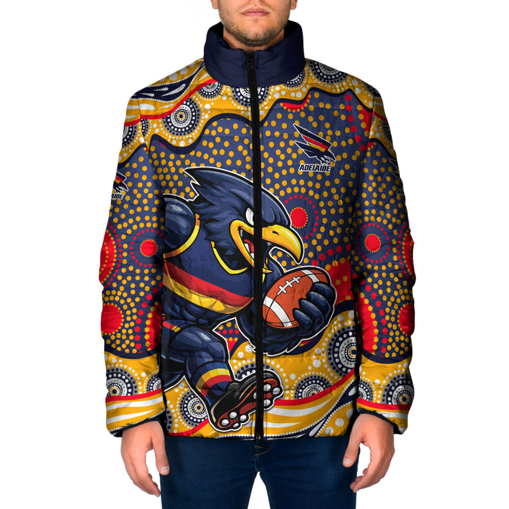 Adelaide Crows Padded Jacket Aboriginal Dot Pattern - Football Mascot Heritage Pride