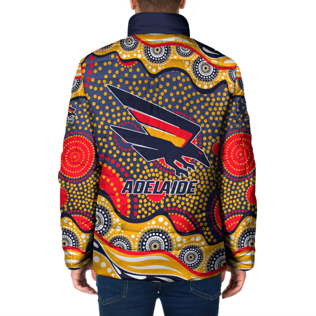 Adelaide Crows Padded Jacket Aboriginal Dot Pattern - Football Mascot Heritage Pride