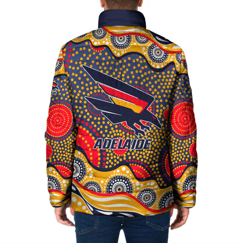 Adelaide Crows Padded Jacket Aboriginal Dot Pattern - Football Mascot Heritage Pride