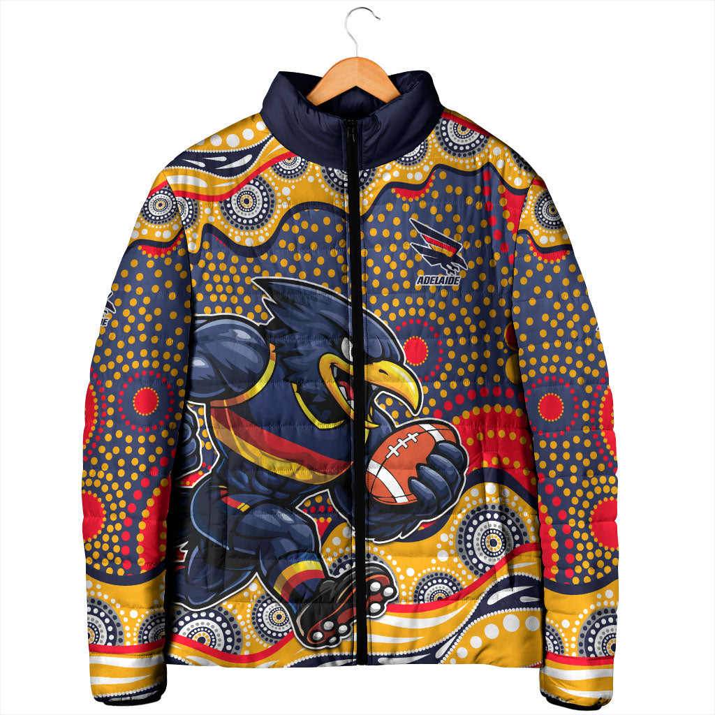 Adelaide Crows Padded Jacket Aboriginal Dot Pattern - Football Mascot Heritage Pride