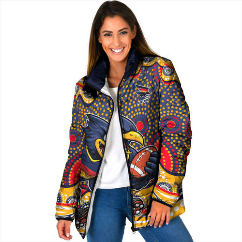 Adelaide Crows Padded Jacket Aboriginal Dot Pattern - Football Mascot Heritage Pride