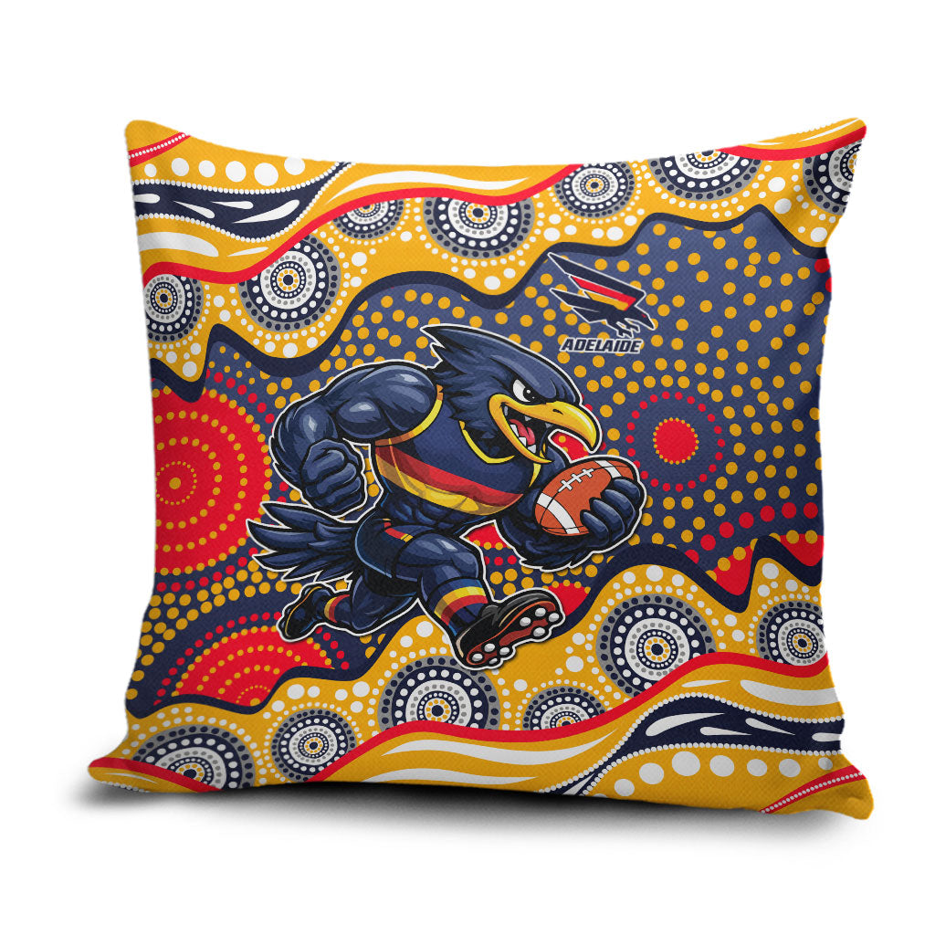 Adelaide Crows Pillow Cover Aboriginal Dot Pattern - Football Mascot Heritage Pride